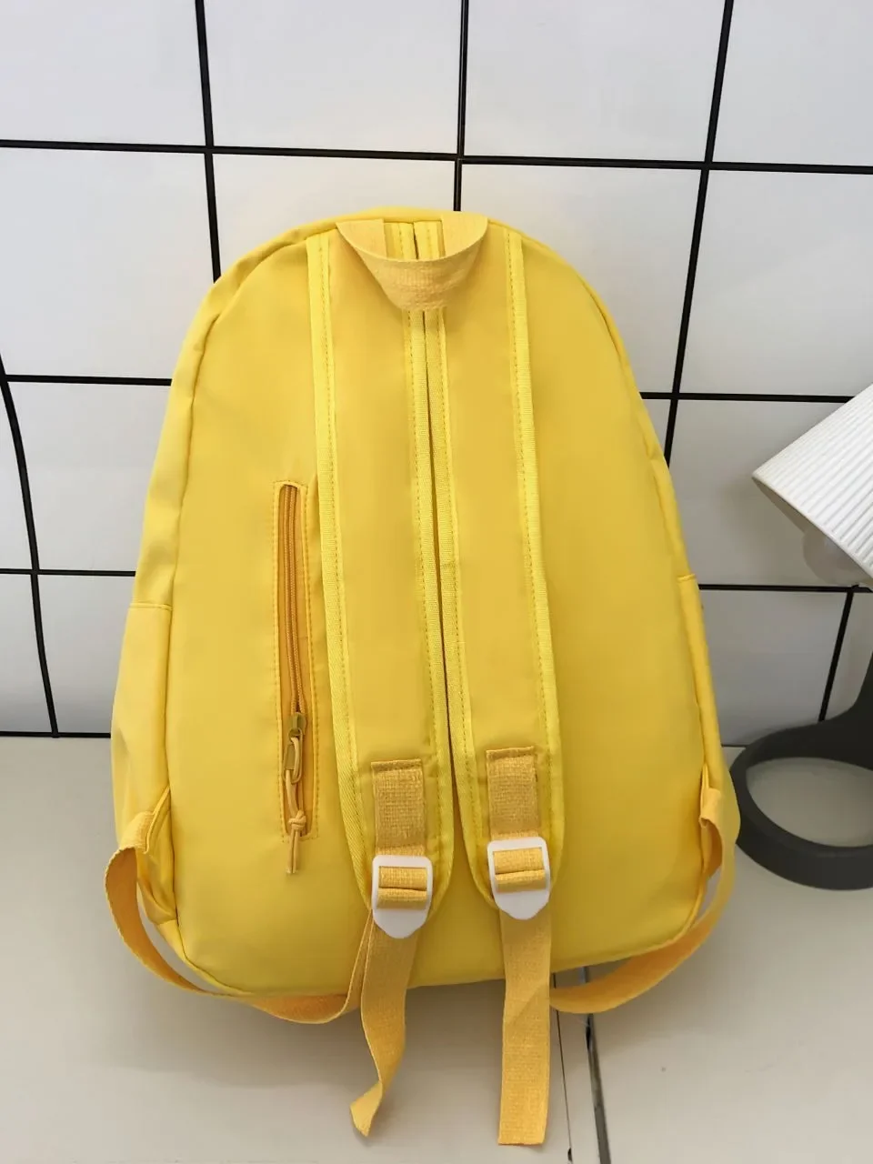 Cute Women Backpack Nylon Cartoon Duck Kawaii Middle School Students Bags for Teenage Girls Solid Color Bookbags Casual Sackpack