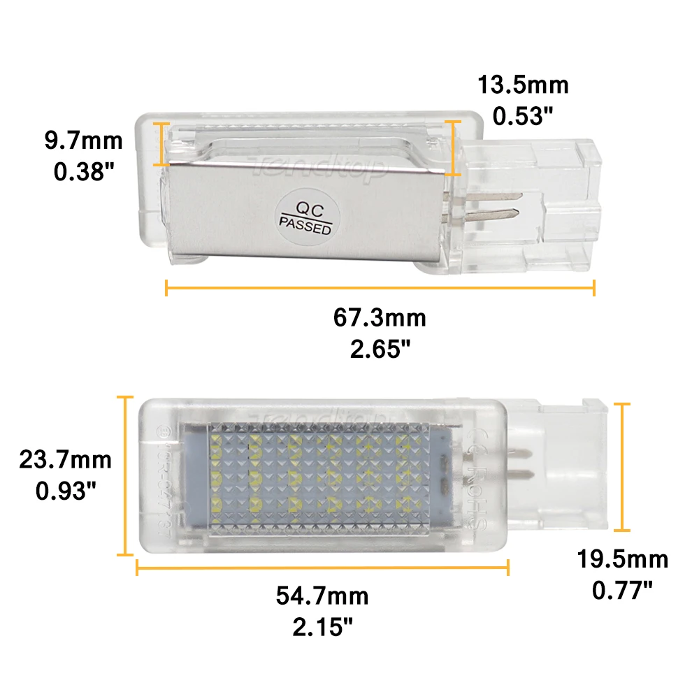 รูปสินค้า โคมไฟ LED ตกแต่งภายในรถ 2 ชิ้น