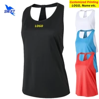 Customize LOGO Quick Dry Sport Vest Women Summer Breathable Mesh Yoga Tank Tops Loose Sleeveless Running Jogging Shirt Female 1