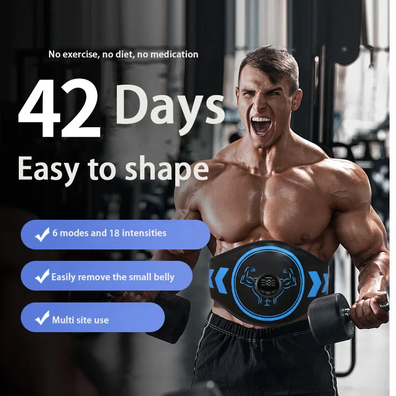 EMS Electrical Muscle Stimulation Electric Muscle Toner Abdominal Toning Belt Portable Fitness Ab Trainer Body Shaping Workout