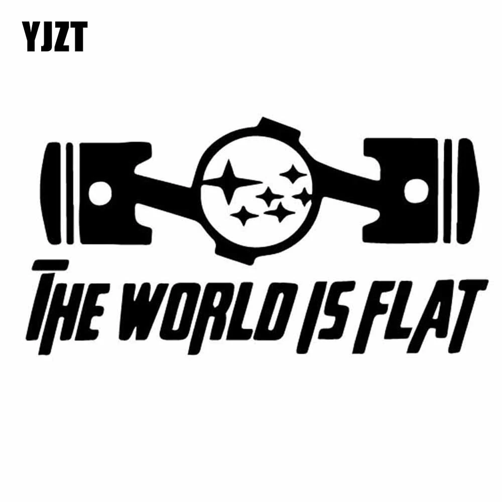 YJZT THE WORLD IS FLAT CAR STICKER DECAL VINYL JDM CREATIVE CARTOON