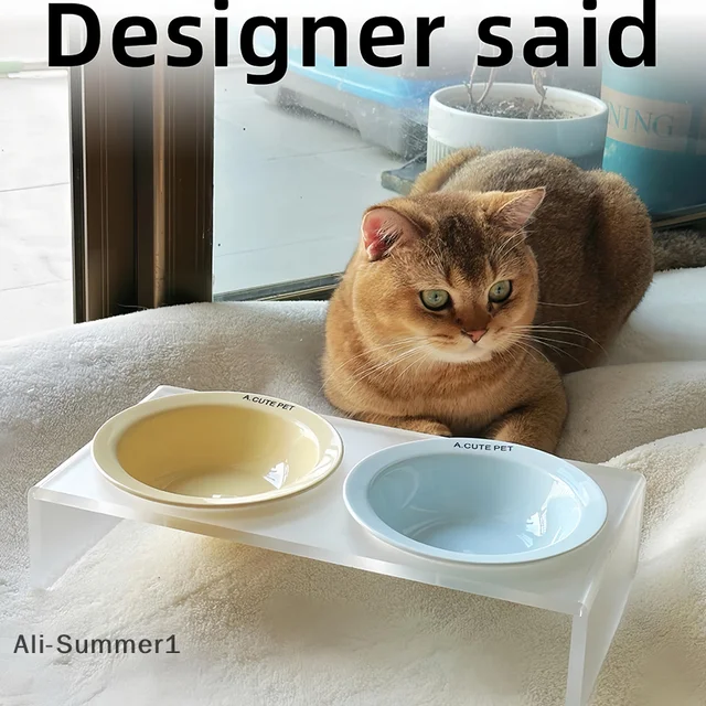 【E】Ceramic Pet Cat Bowl Pet Drinking Water Feeding Bowl Ceramics Cat Food Dog Food Utensils Cat Dog Pet Supplies Accessories 2