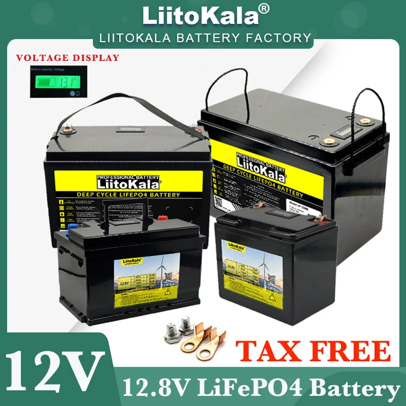 Liitokala 12V/12.8V 310Ah 280Ah 120Ah 4S Lifepo4 Batteria Litio Ferro Fosfato Batterie Cicli Touring Car Solar Wind Tax Free