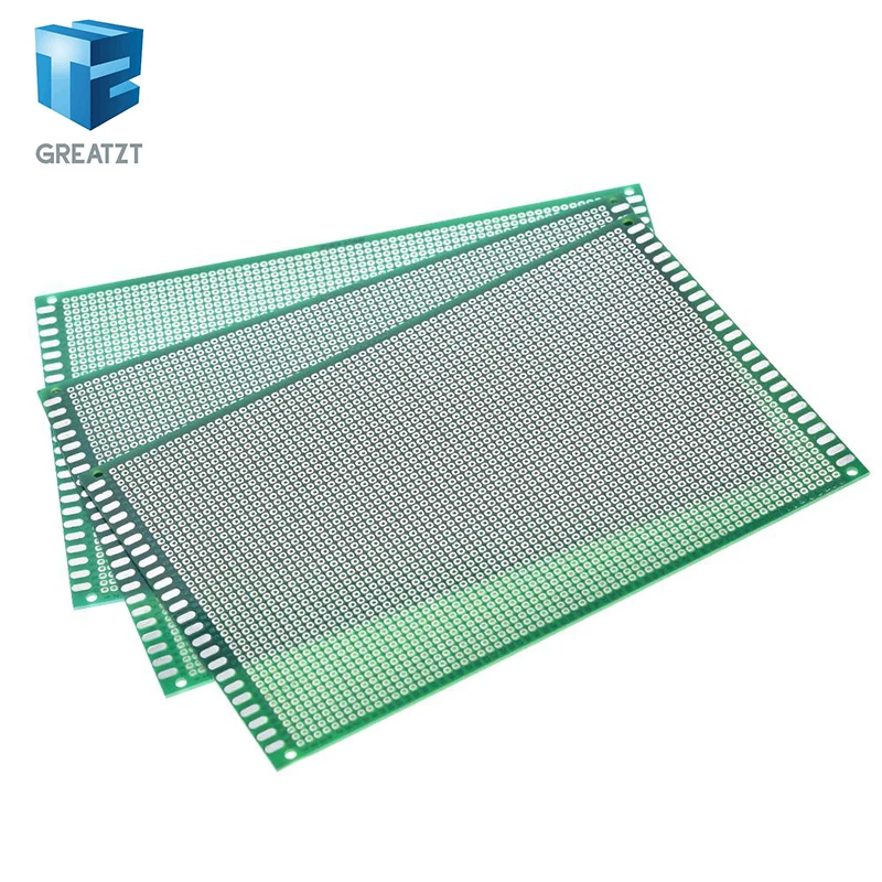 GREATZT 1/2/4PCS 12x18cm 120x180mm 단일 측면 프로토타입 PCB Arduino용 범용 인쇄 회로 기판 프로토보드