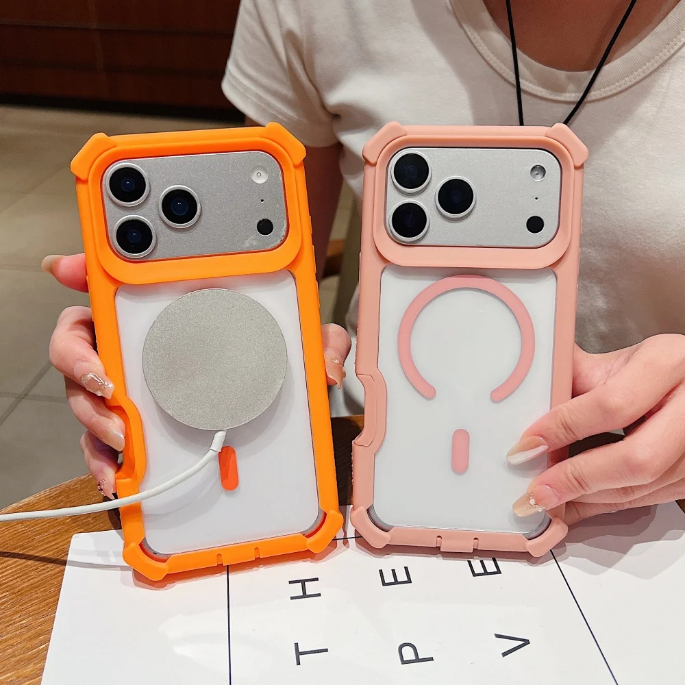 Magnetic Luxury Shockproof Transparent Case with Magsafe Compatibility