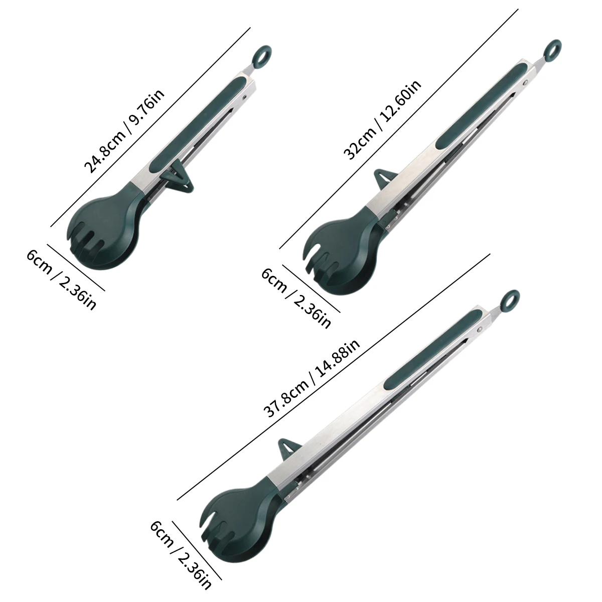 Stainless Steel Locking Cooking Tongs 9/12/14inch With Bracket Kitchen Non-Slip Food Clip