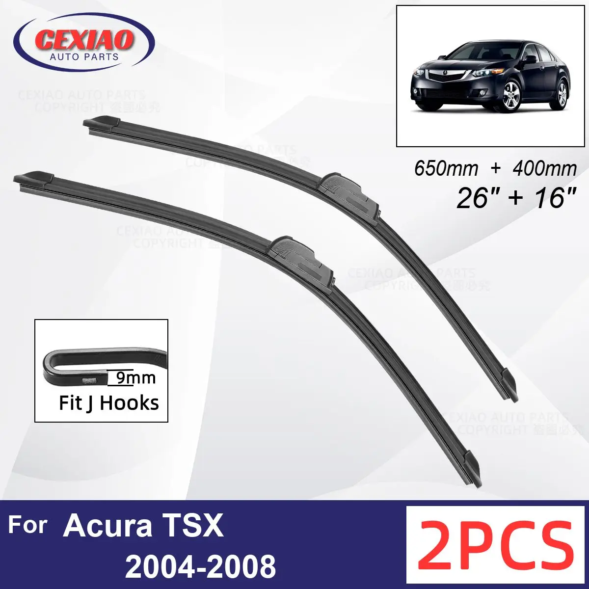 Car Wiper For Acura TSX 2004 2008 Front Wiper Blades Soft Rubber