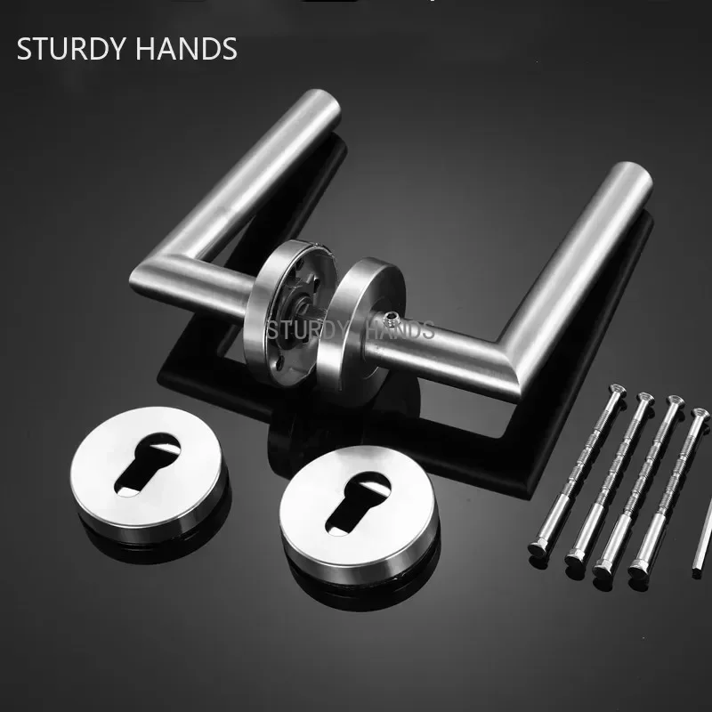 Door Handles 1set Stainless Steel Universal Door Knob Bedroom Split Door Lock Handle for Interior Doors
