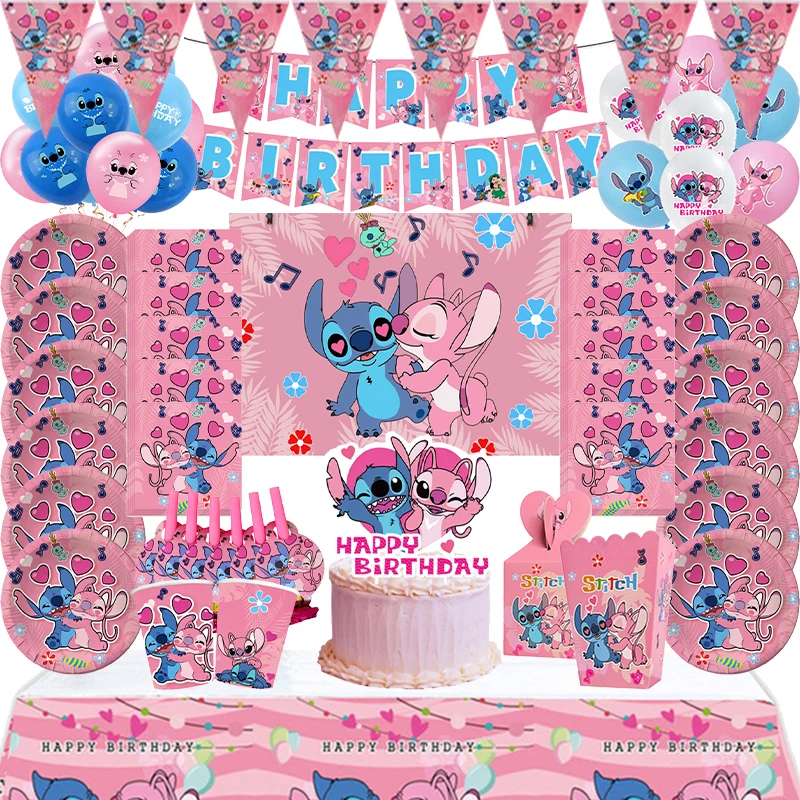 Disney Blue Stitch Birthday Decoration Lilo Stitch Party Tableware Set Cups  Plates Napkins Baby Shower Happy Birthday Supplies - AliExpress