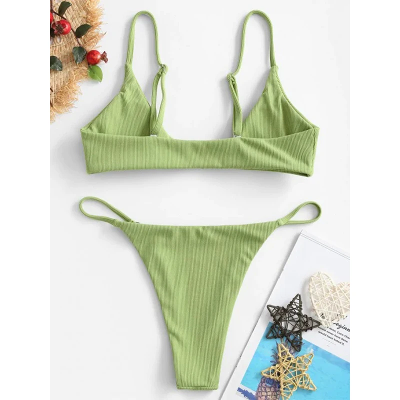 Stylish Women s Two-Piece Swimsuit with Ring Detail Elegant Solid Color Bikini Set for Summer Beachwear
