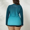 Attraco Women Plus Size Rash Guard Zipper Long Sleeves  Quick Dry Soft Swimming Shirt Gradients Color UPF 50+ Crew Neck Surfing 3