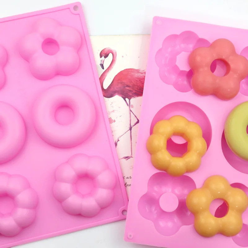 

6 Cavity Flower Silicone Donuts Cake Mold DIY Jelly Biscuit Candy Pastry Chocolate Molds Fondant Decorating Tools