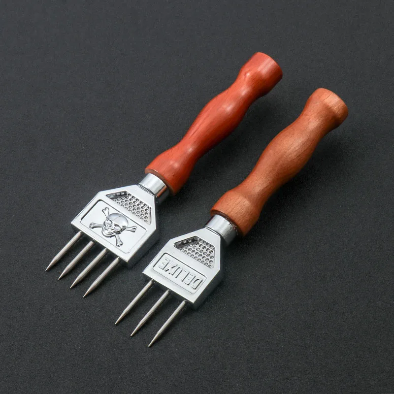 Stainless Steel Triangle Ice Cone Chipper, 3 Pronged Pick Crushers with Wood Handle, Beer Bar Tools, Kitchen Accessories