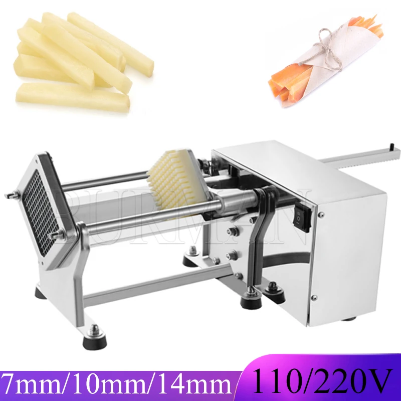 Kitchen Gadgets Electric Cutter Potato Chips Stainless Steel French Fries Cutter Chip Carrot Slicer Commercial Fries Cutter