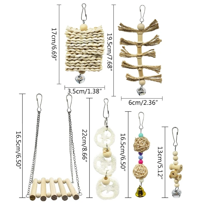 Pet Birds Cage Hammock Swing for Small Parakeets Cockatiels Conures Finches Toy
