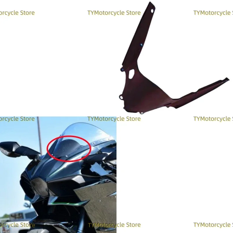 Hood Windshield Small Plate Windscreen Bracket Panel Fairing Fit for Kawasaki H2 H2R 2015 -