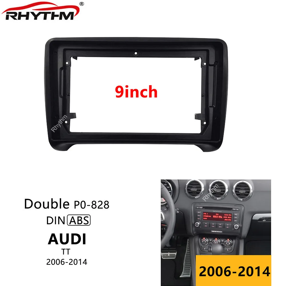 

9 Inch Car Fascia For AUDI TT 2006-2014 Double Din Car Radio dvd Fascias Frame Audio Fitting Adaptor Facia Panel Dashboard Kits