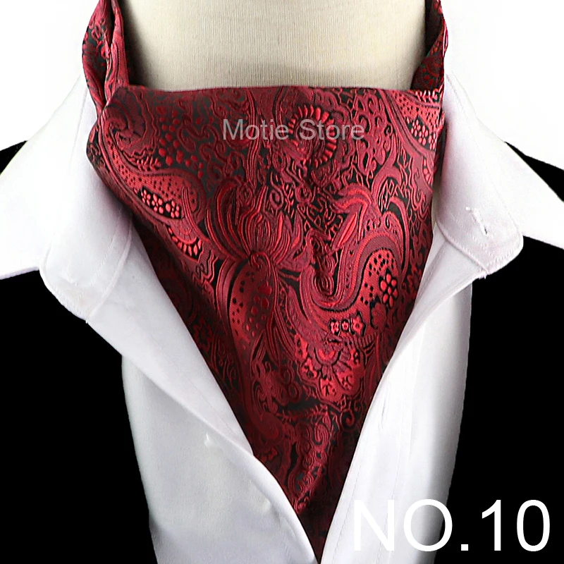 Anmutige Jacquard-Paisley-Cashew-Krawatte, formelles Ascot Scrunch Self British Gentleman Herrenschal, Polyester-Krawatte, Anzug-Accessoires – Detail 11