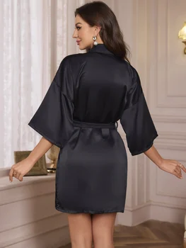 رداء حمام نسائي صيفي أنيق كاجوال ومريح برباط 2