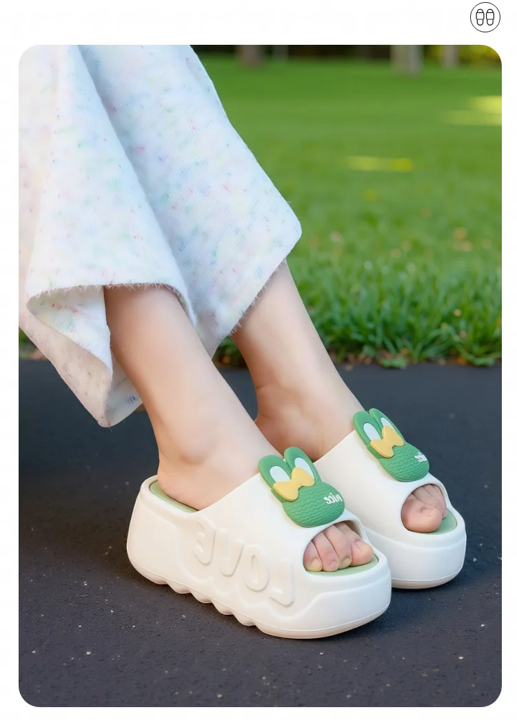 Neue rosa Blume High Heel Slipper Damen Outdoor Slides süße rückenfreie Strandschuhe Frau flache Plattform Pantoletten Aufzug Hausschuhe – Detail 18
