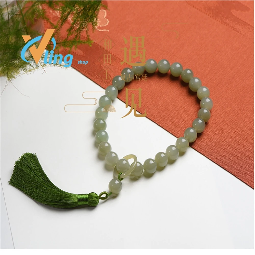 Natural Hetian Jade HandStringFashionTemperament Holiday Gifts Nick Young PeoplePersonalizedBracelet 2022 BestSelling Products