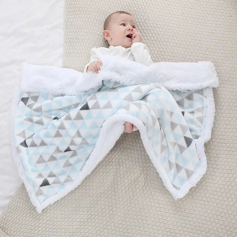 Baby Blanket Winter Warm Fleece Thermal Newborn Thick Stroller Cover Infant Boys Girls Swaddle Wrap Soft Bedding Blanket Quilt 2