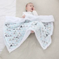 Baby Blanket Winter Warm Fleece Thermal Newborn Thick Stroller Cover Infant Boys Girls Swaddle Wrap Soft Bedding Blanket Quilt 2