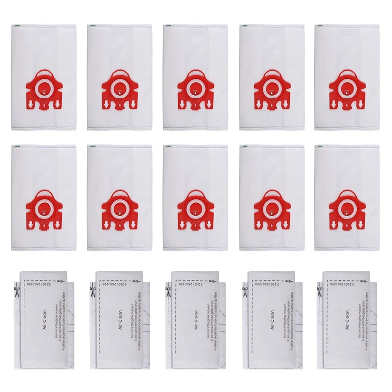 10X MIELE GN TYPE HOOVER VACUUM CLEANER DUST BAGS WITH MOTOR/AIR CLEAN FILTERS 
