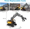 Double E E568 RC Excavator 1/16 17CH Crawler 3in1 Truck Alloy Digger Radio controlled Car Engineering Model Children's Day Gifts 2