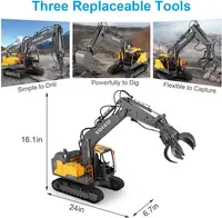 Double E E568 RC Excavator 1/16 17CH Crawler 3in1 Truck Alloy Digger Radio controlled Car Engineering Model Children's Day Gifts 2