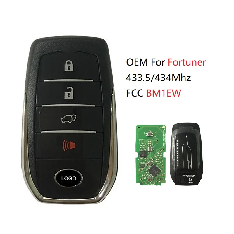 

CN007090 OEM FCC B3U2K2P/0010 BM1EW For Fortuner 3+1 button Smart Card433.5Mhz and 434Mhz Keyless Go
