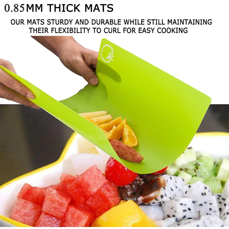 4PCS Flexible Plastic Non-slip Chopping Block - Cutting Board - Cutting Mats  with Food Icons Kitchen Tools 305*380mm - AliExpress