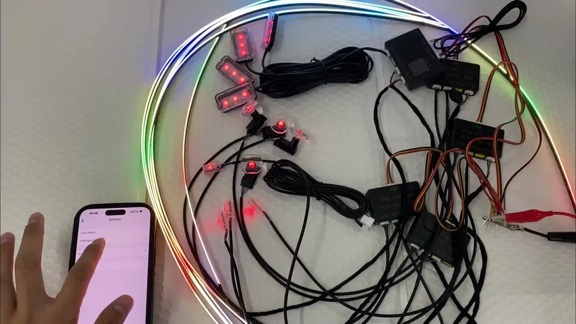 18 in 1 デュアルゾーンシンフォニー LED カーアンビエントライト RGB