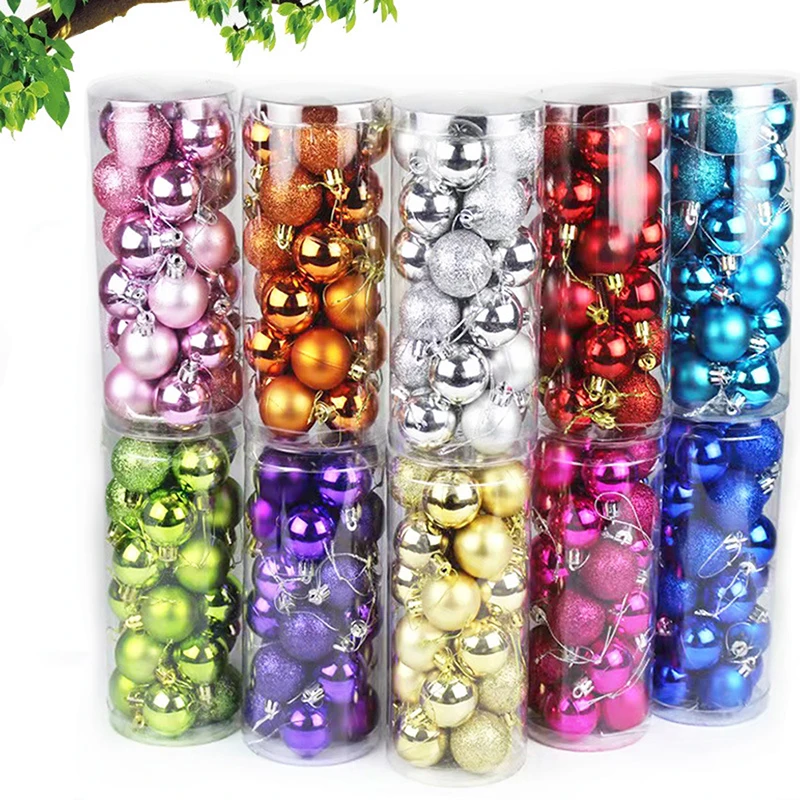 

24Pcs Christmas Balls Ornaments For Christmas Tree Decoration Shatterproof Hanging Ball Holiday Party Decor Merry Christmas