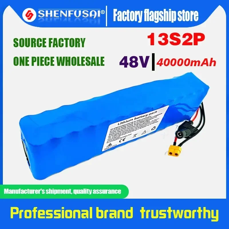 

2024New Battery 48v 40Ah 18650 Lithium Ion Battery Pack 13S2P Bike Conversion Kit Bafang 1000w and 54.6V 2A Charger