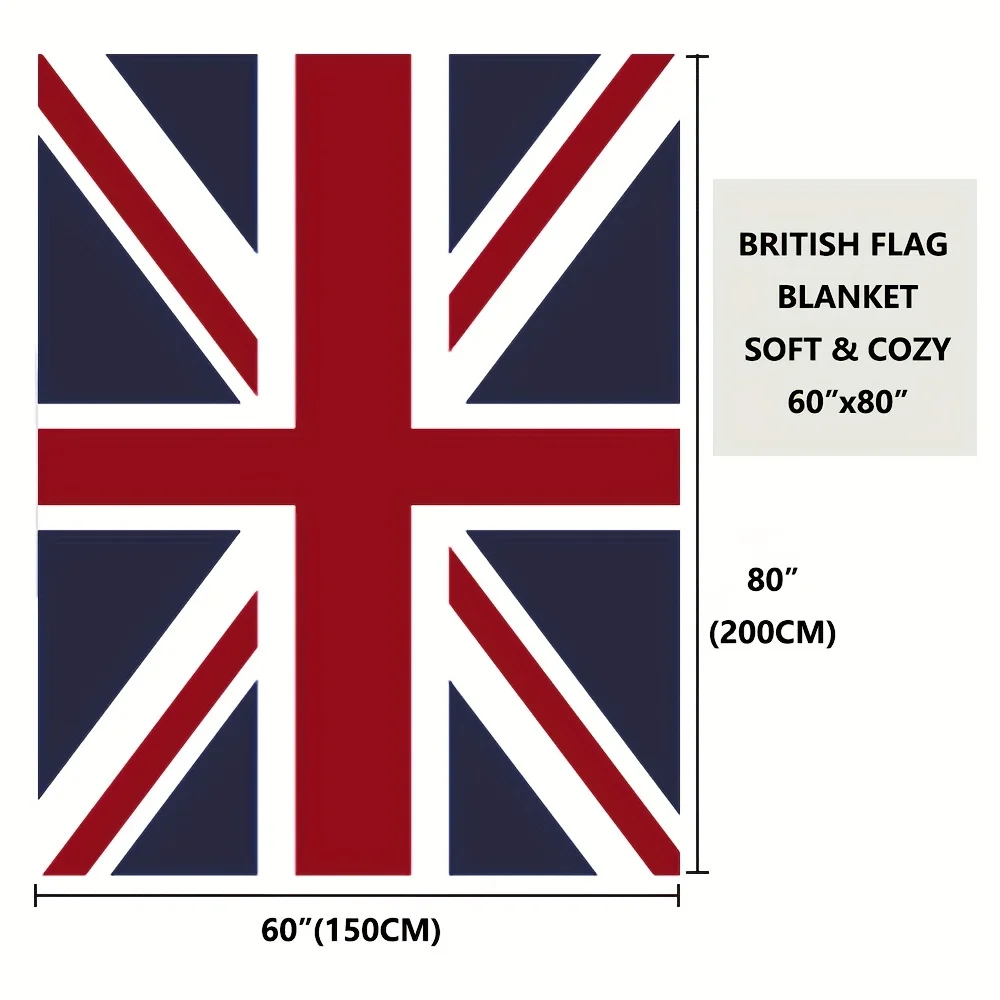 1 British Flag Printed Blanket Super Soft Flannel Double Bed Sofa Chair Autumn/winter Camping Living Room Desk Gift 4