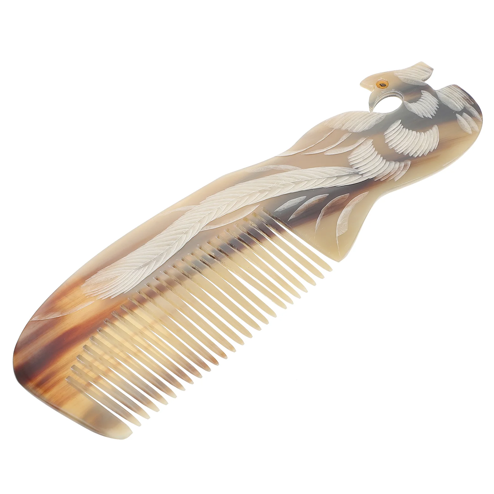 

Double Sided Engraving Comb Handmade Ox Horn Comb Women Massage Comb Smooth Hair Comb Scalp Massage Tool