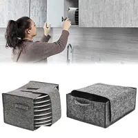 Felt Plate Dish Cup Storage Bag Holder Thicken Camping Tableware Containers Motorhome Kitchen Cupboard Layered Organization 1
