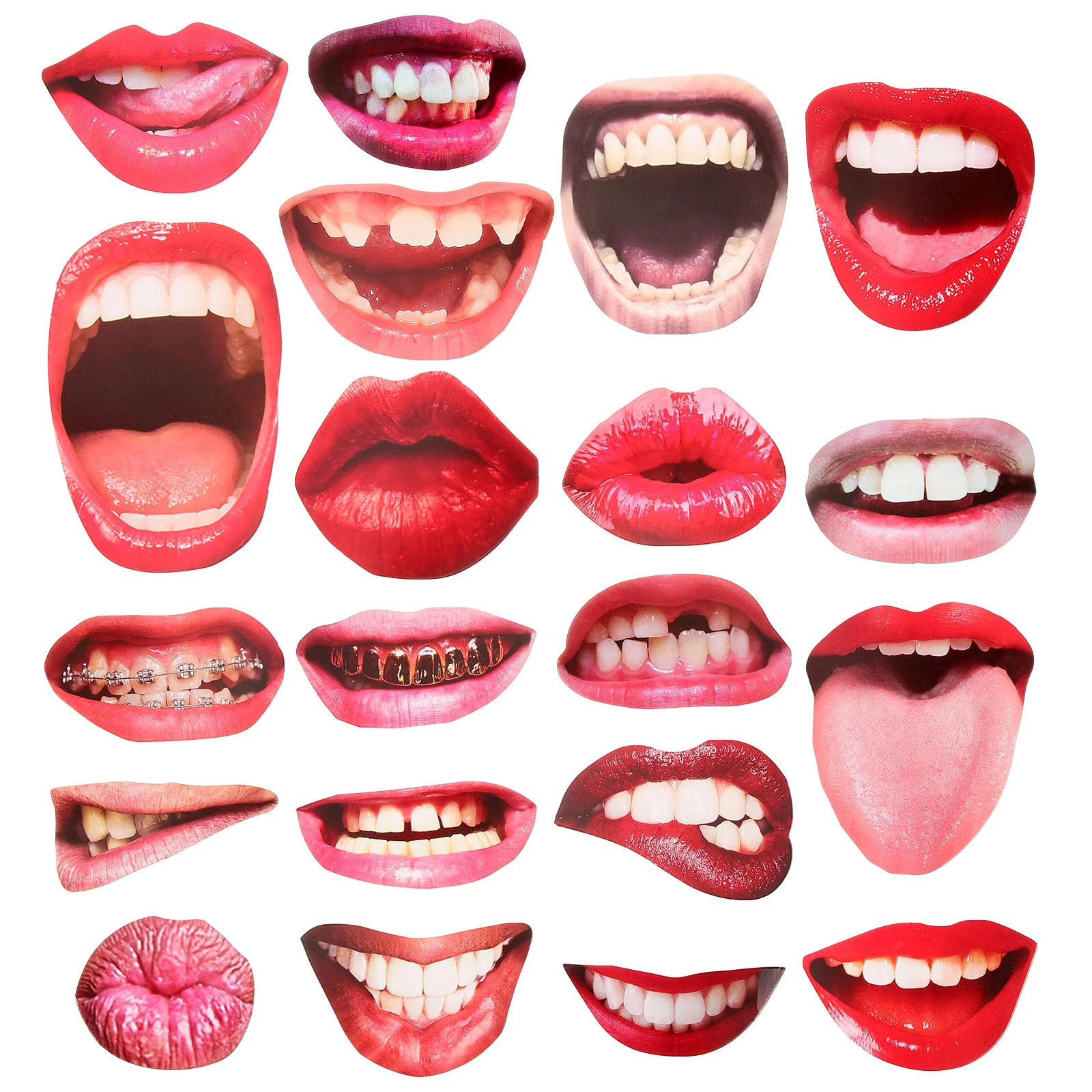 

1 Set of Creative Lips Photo Props Unique Lips Props Mouth Lips Photo Booth Party Accessory