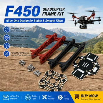 Telaio quadricottero F450 con PDB integrato - Scheda PCB placcata in oro, piattaforma drone fai-da-te all-in-one per volo stabile