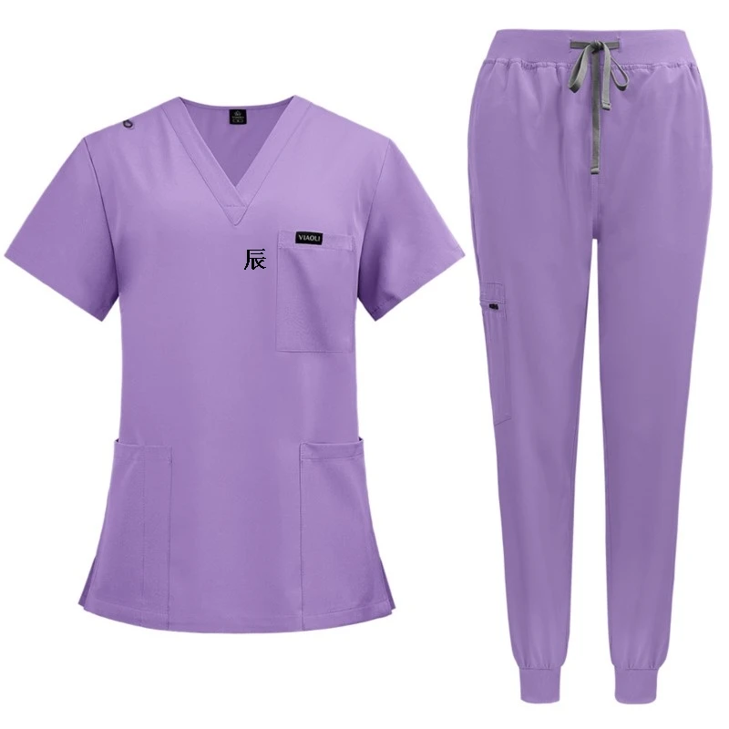 

Woman Scrub Sets Solid Surgical Uniforms Nurse Medical Beauty Salon Workwear Clinic Pharmacy operating room Doctor Work outfits