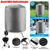 210D Outdoor Grey Waterproof BBQ Cover,Heavy Duty Protective Grill Cover Fire Pit Stove Round Gas Charcoal Electric BBQ Cover 1