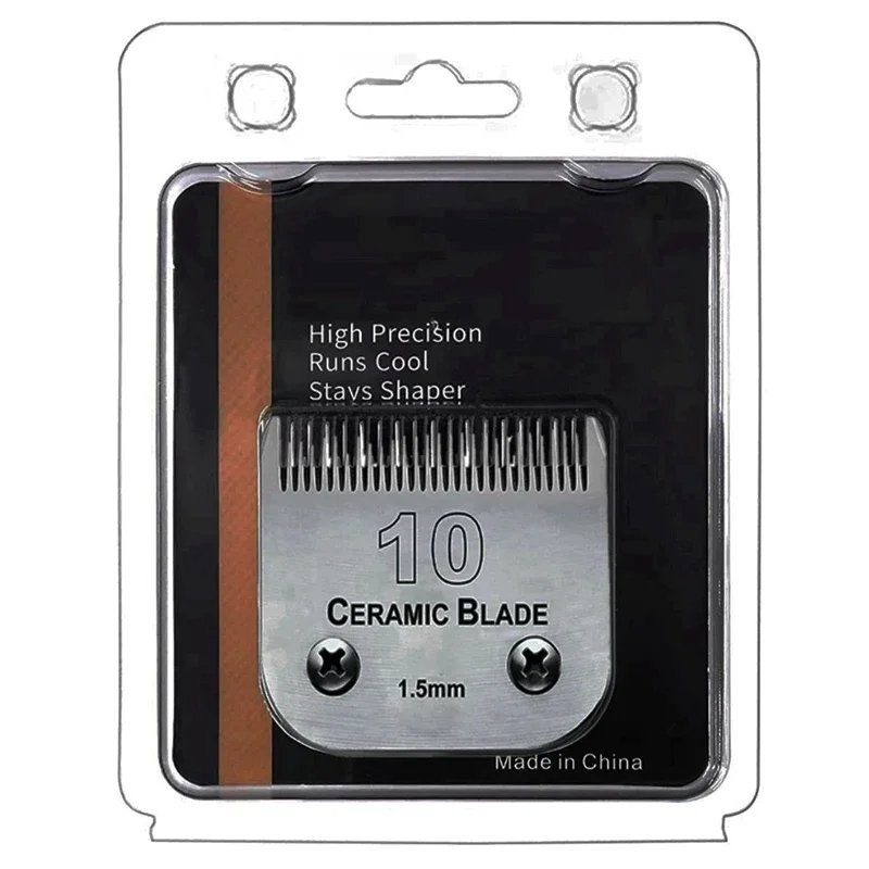 #10 Ceramic Detachable Pet Dog Clipper Blade Compatible With Andis, Oster A5, Wahl KM Series Animal & Horse Clippers, 1.5mm