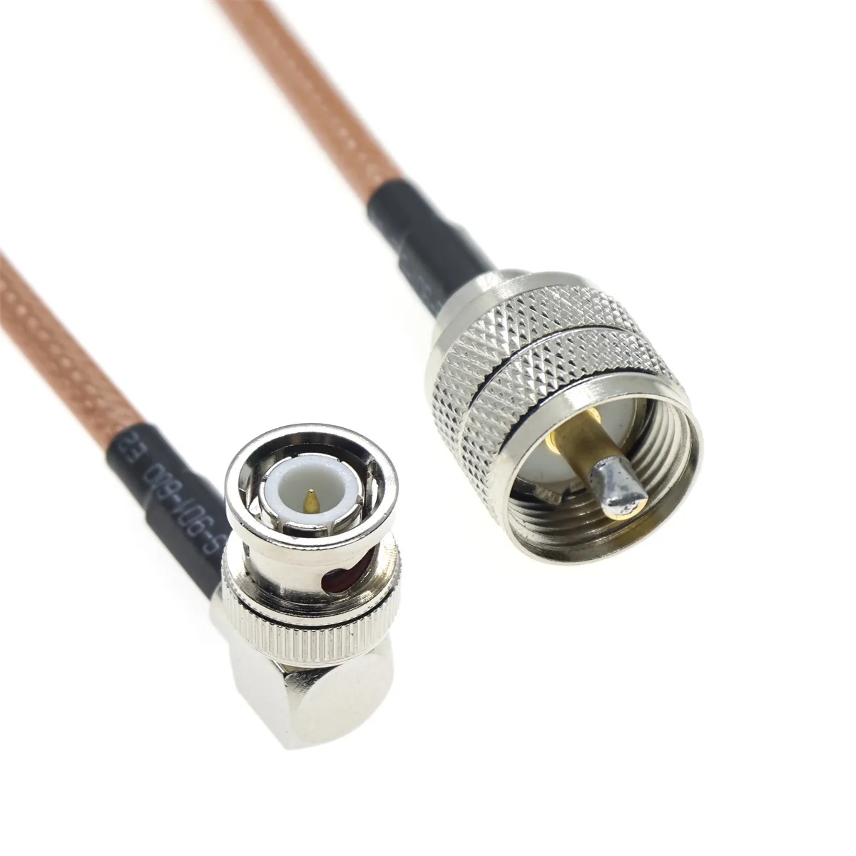 

RG400 BNC Male Right Angle To UHF Male PL259 Double Shield Jumper Coax Cable