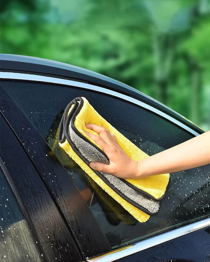 Doppelschichtige, saubere Lappen, professionelle Detaillierung, Autowaschhandtücher, verdicktes, weiches Trockentuch, hinterlassen keine Wassermarkierungen, 1/2/6 Stück – Detail 3