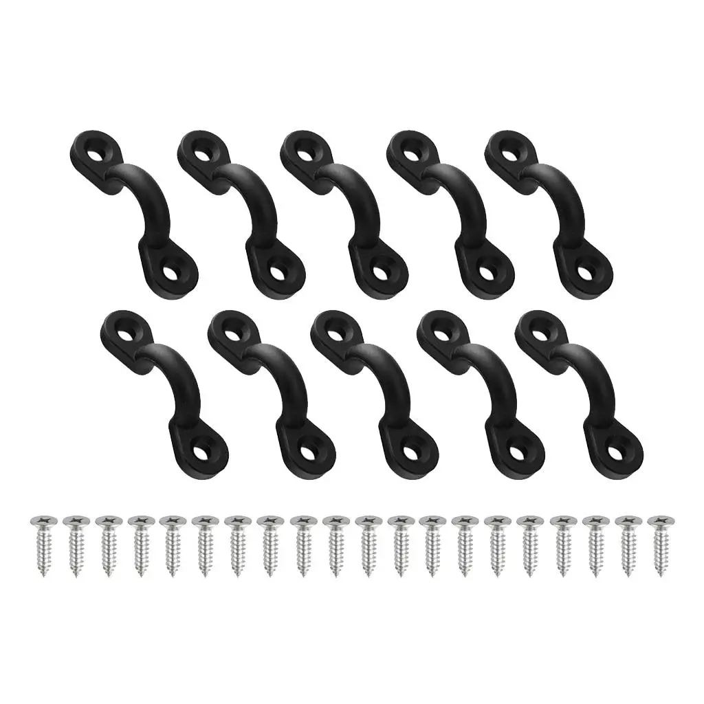 

10x Marine Polyethylene Sheet Eye Lace Belt Saddle Clamp Black
