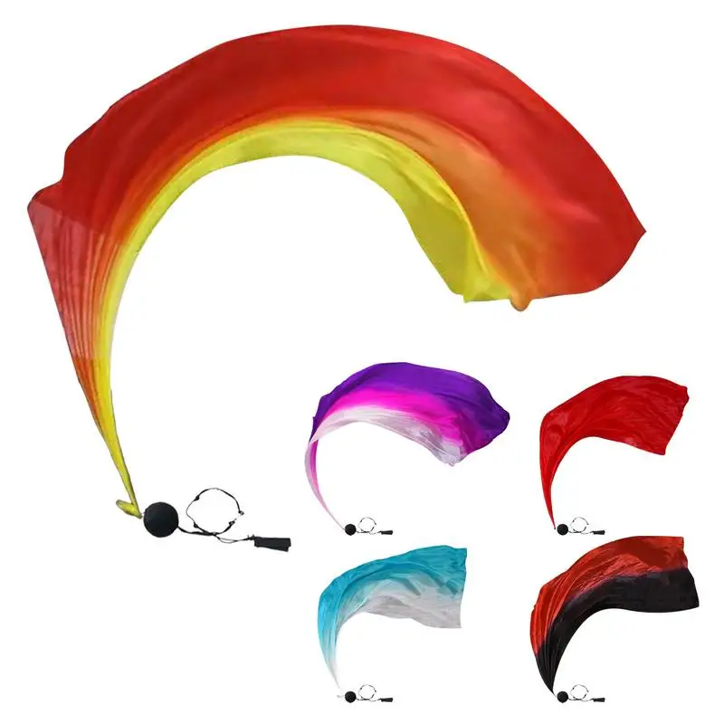 1pcs Belly Dance Veils Chiffon Handmade Gradual Color Veils Costume Accessory Colorful Worship Flags For Stage Performances