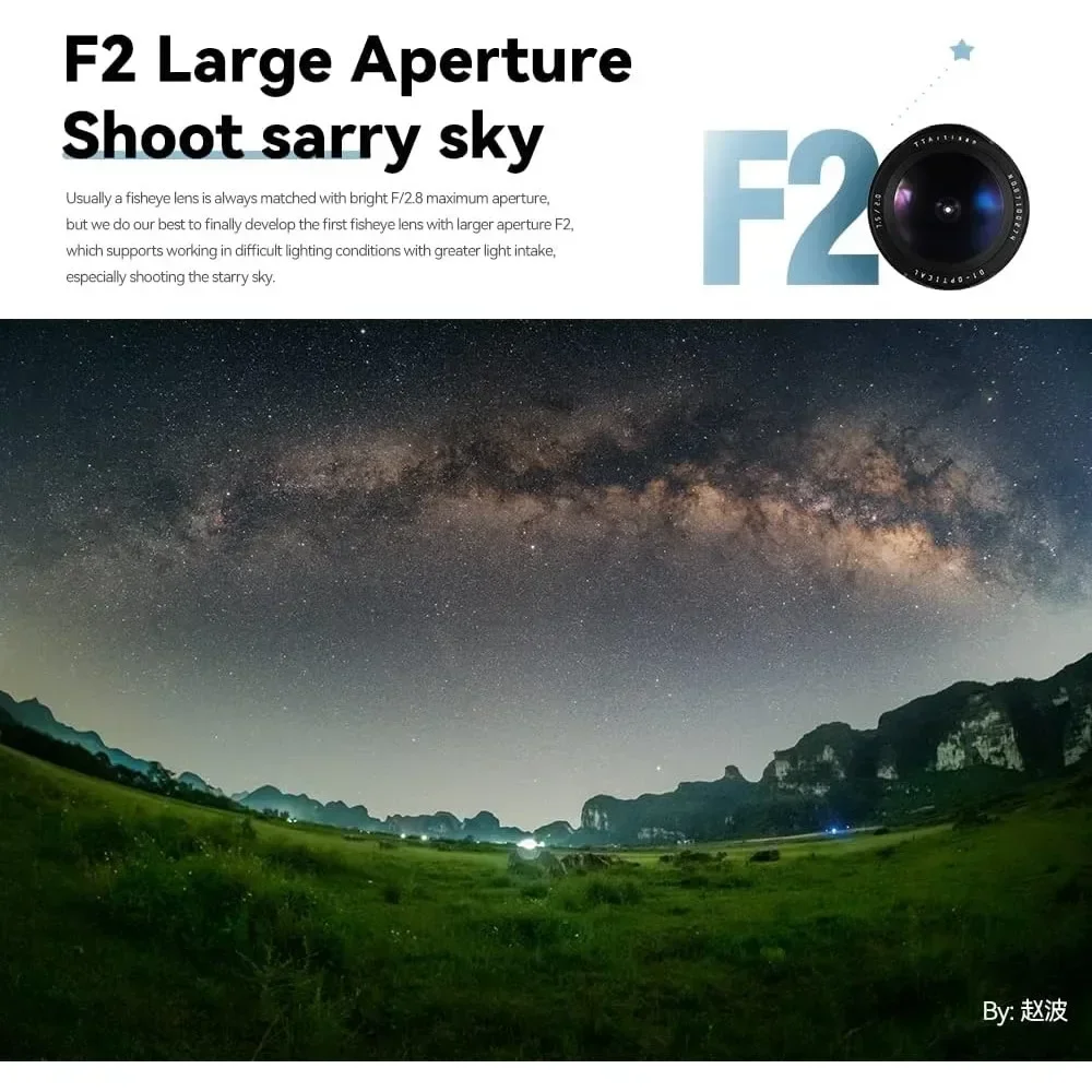 TTArtisan 7.5mm F2.0 APS-C Large Aperture Fisheye Cameras Lens For Sony E Nikon Z Fuji X M4/3 Canon EOS M L Mount Camera 3