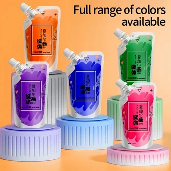 100 ml/Multicolore xiajiaer Vernice fluida Borsa per vernice acrilica Orso violento Pittura decorativa fai da te colorante liquido liquido 1