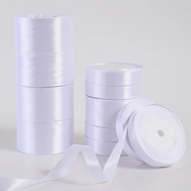 1pc 6-10-12-15-20-25-50mm (25 yards/roll) Satin Ribbon Gift Bow For Crafts DIY Gift Wrapping Christmas Satin Ribbons Christmas Ribbon Wrapping Ribbon Satin Ribbon